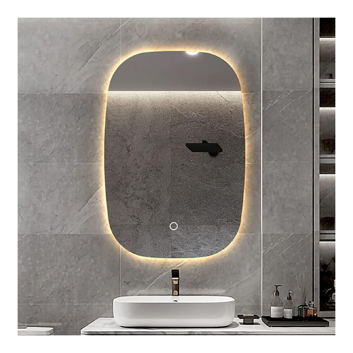 Specchio Bagno Illuminato retroilluminato luci, LED integrato argento