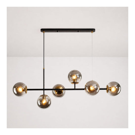 Lampada a sospensione regolabile con diffusore in vetro grigio