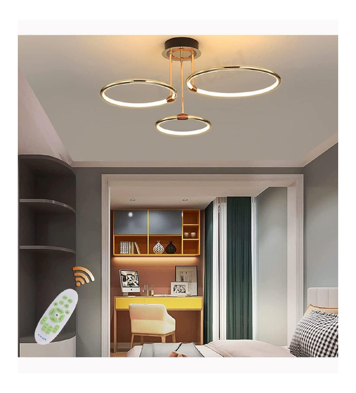 Plafoniera da soffitto dimmerabile con telecomando bianco LED integrato