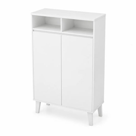 Scarpiera in MDF bianca con due ante 80x120x35
