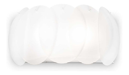Applique da parete regolabile con diffusore in vetro bianco
