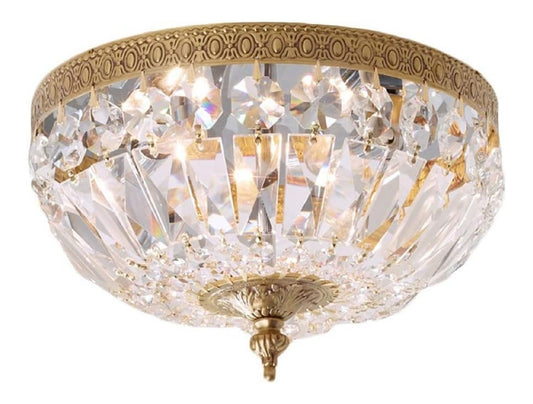 Lampadario a soffitto con cristalli LED integrato rame