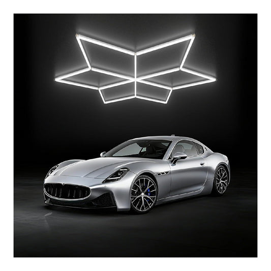 ALLYES Luci Garage Esagonali, Confezione LED integrato nero
