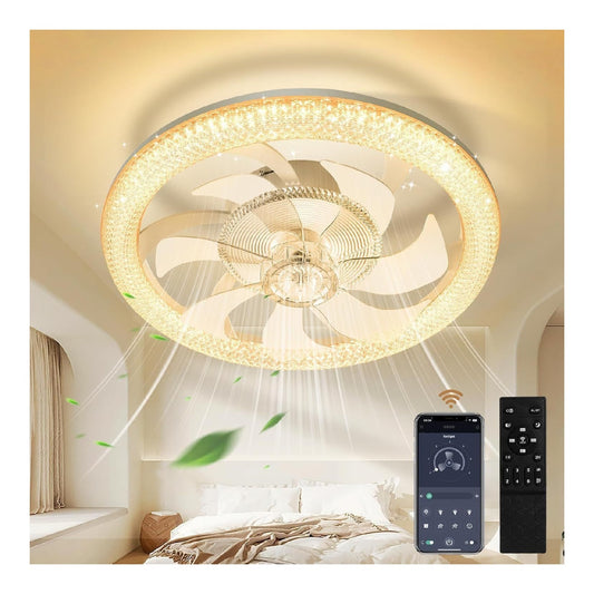 Dimmerabile ventilatore da soffitto con luce con telecomando nero