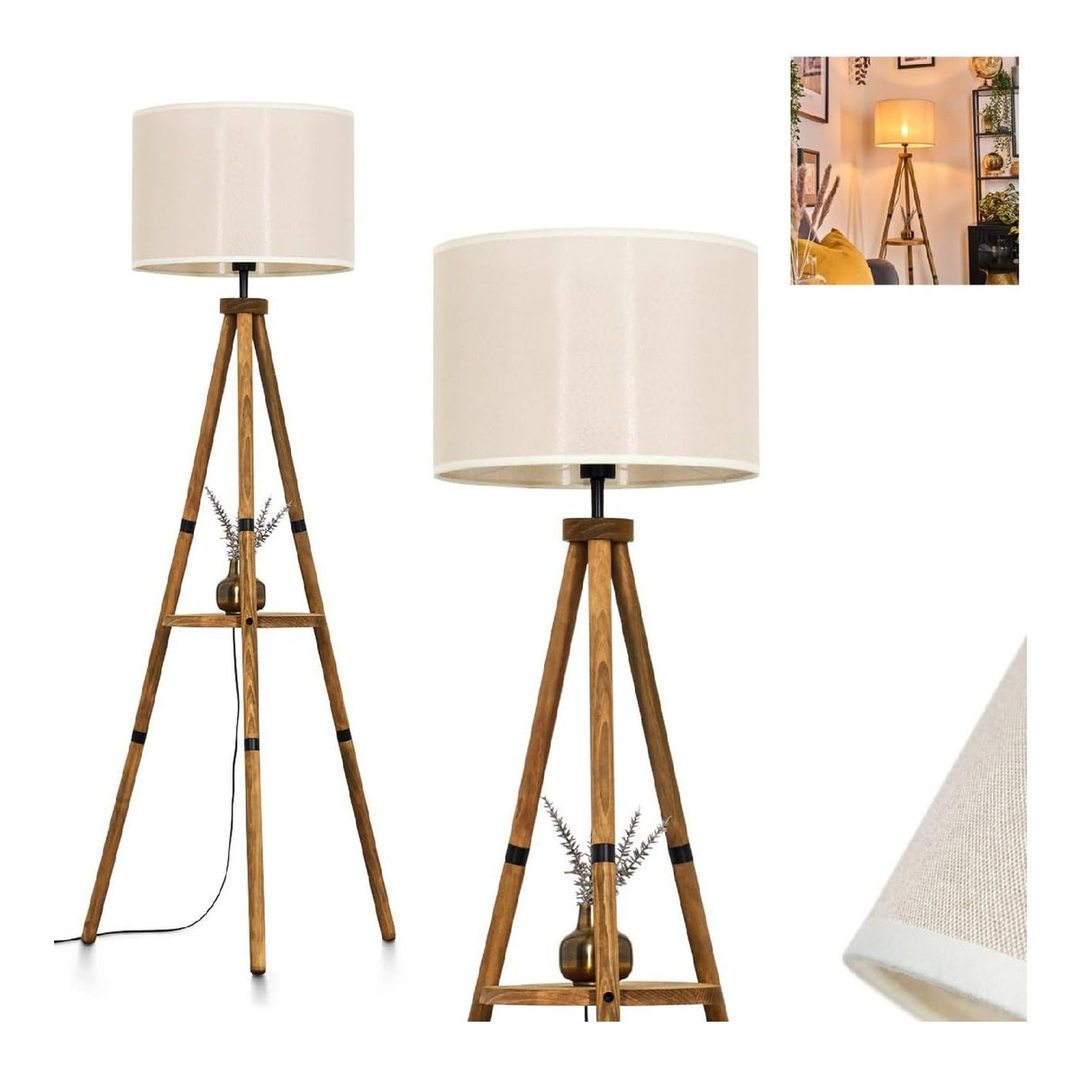 Lampada da terra regolabile con sensore bianco