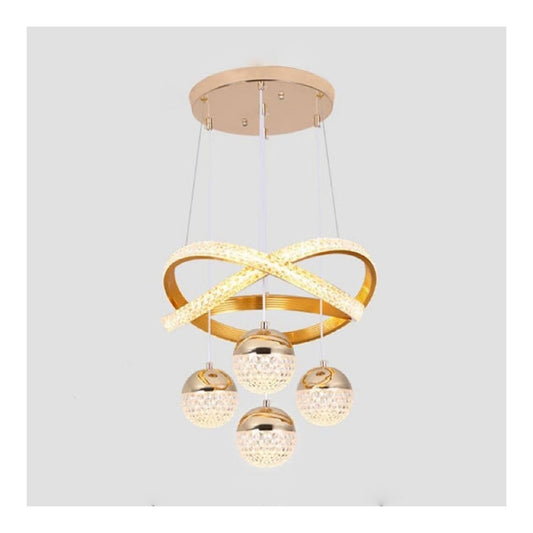 Lampada a sospensione 43 cm regolabile oro