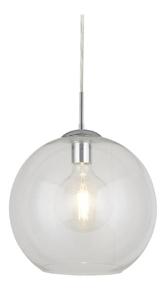 Lampada a sospensione regolabile con diffusore in vetro cromo