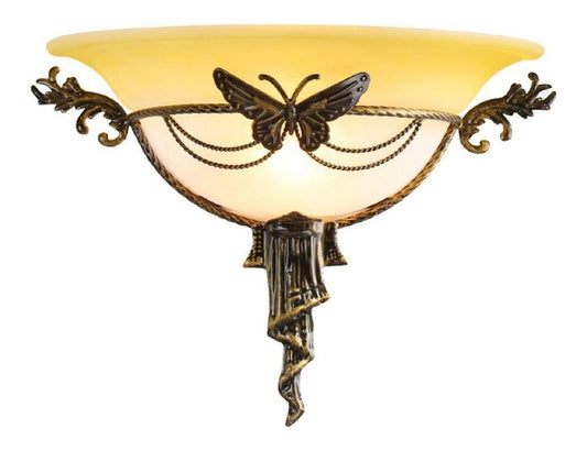 Con diffusore in vetro applique da parete struttura in metallo bronzo