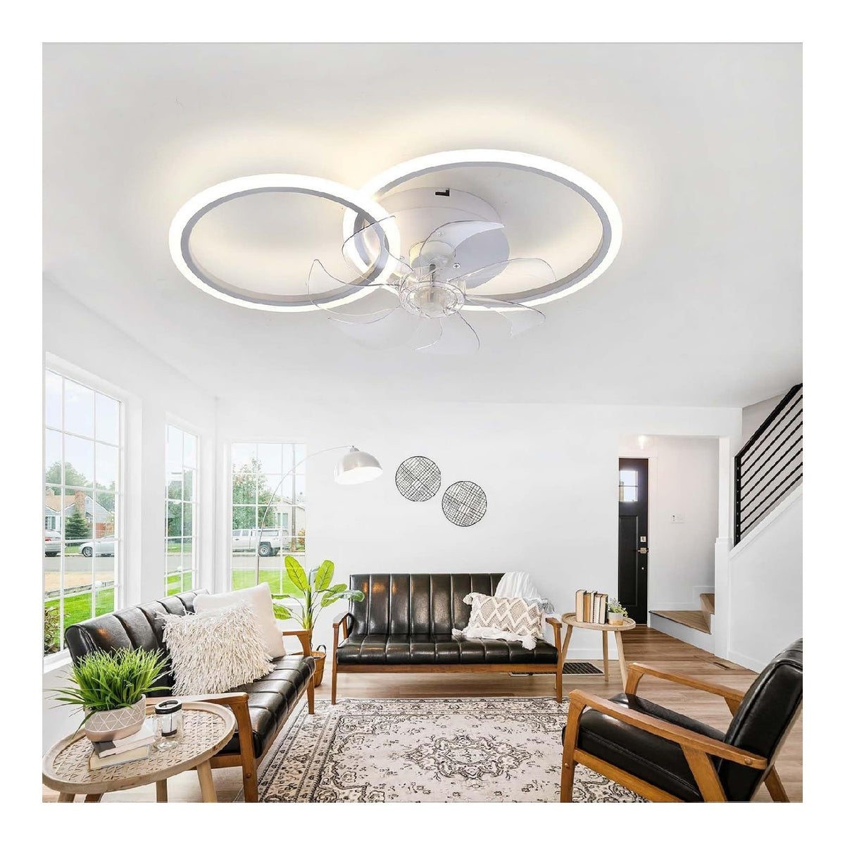 Ventilatore da soffitto con luce Ventilatore Soffitto Luce, Pale bianco