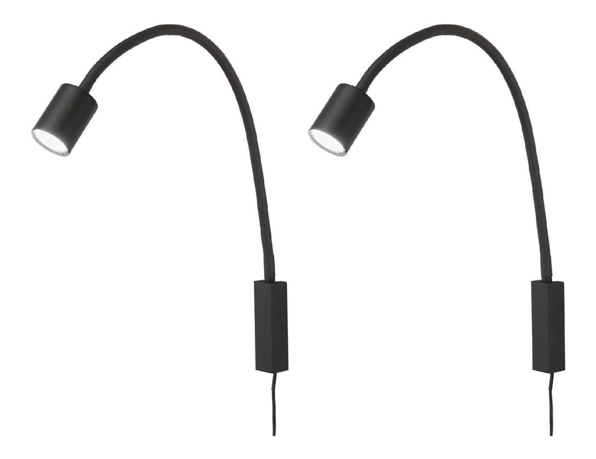 Illuminazione a parete nero LED integrato orientabile