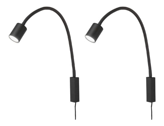 Illuminazione a parete nero LED integrato orientabile