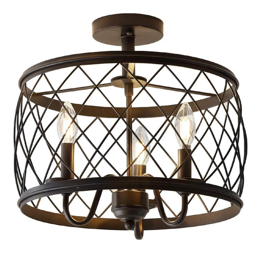 Lampada a soffitto dimmerabile struttura in metallo bronzo